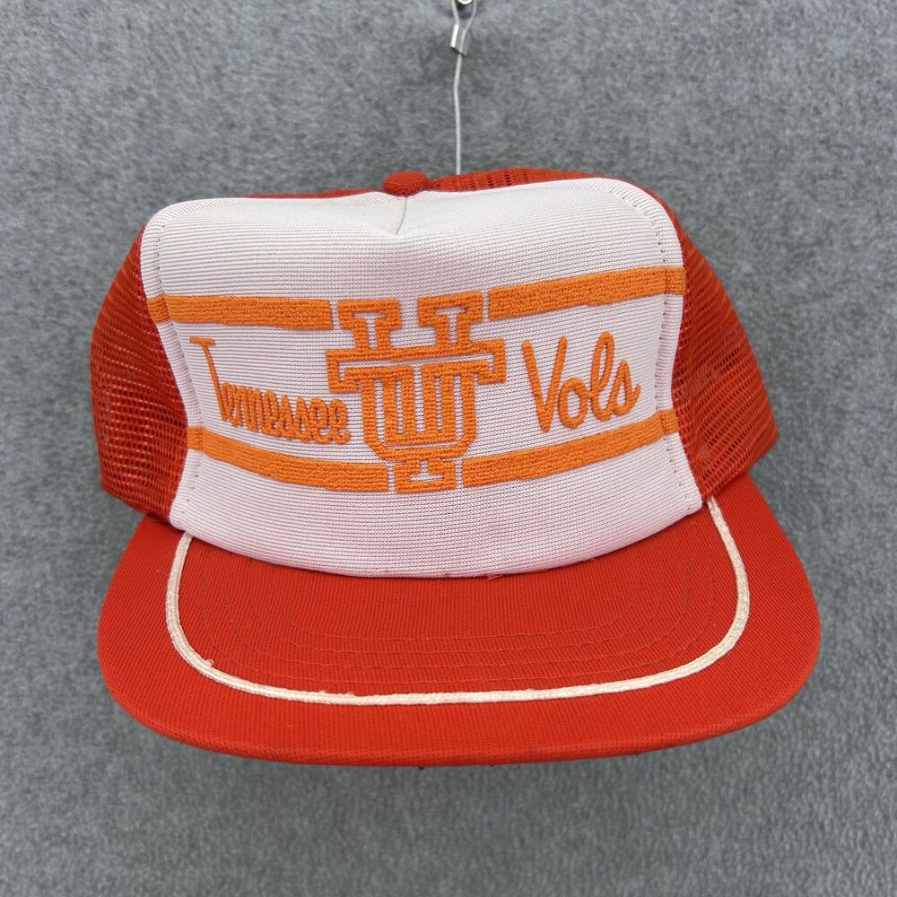 Tennessee VOLS Volunteers Vintage 80s Embroidered Snapback Hat Mesh